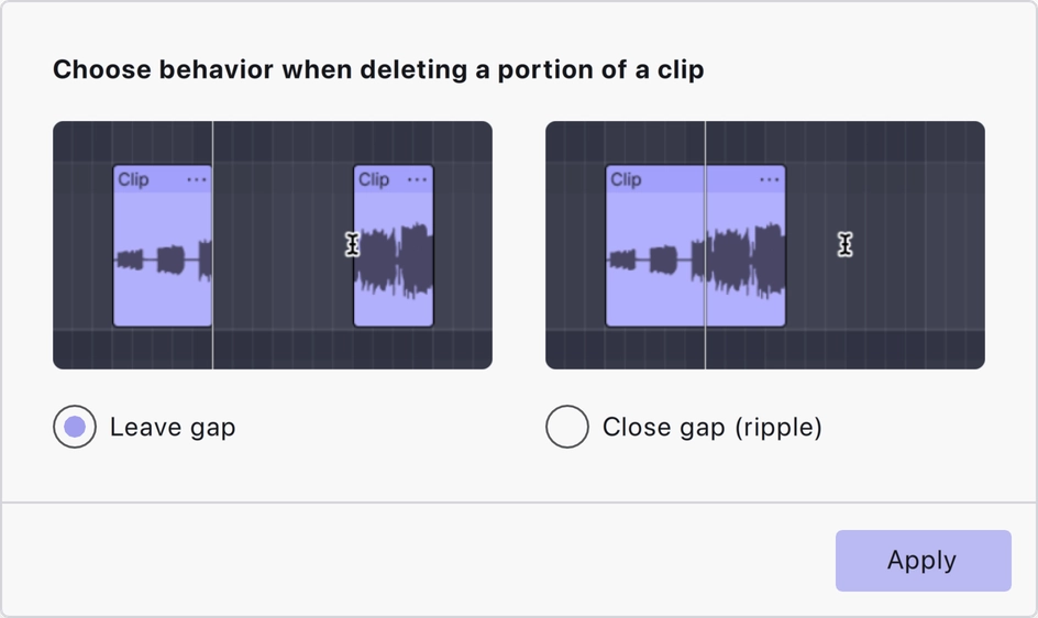 Audacity Clip Edits: Leave a Gap or Close It?